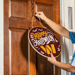 Washington Commanders Halloween Round Door Décor with Hanging Rope, 18 - NFL Home