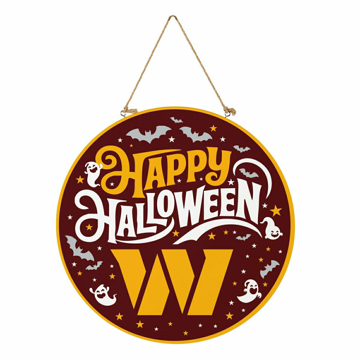 Washington Commanders Halloween Round Door Décor with Hanging Rope, 18 - NFL Home