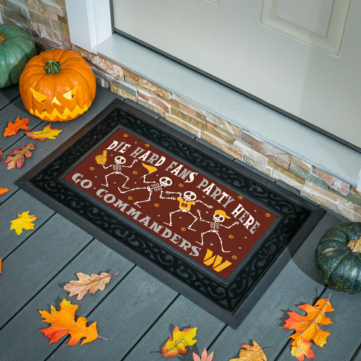 Washington Commanders Flocked Coir Halloween Sassafras Switch Mat, 22" - NFL