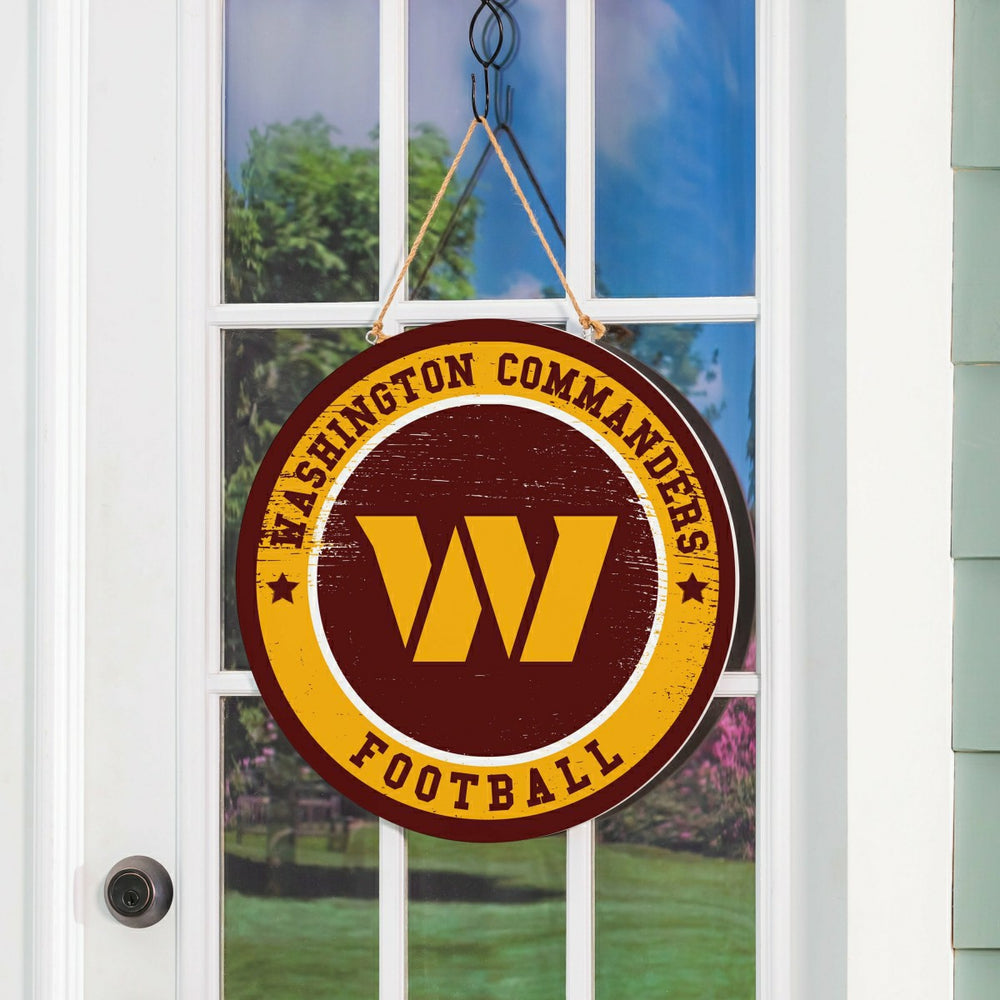 Washington Commanders Round Door Décor with Hanging Rope, 18x18 - NFL Home