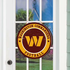 Washington Commanders Round Door Décor with Hanging Rope, 18x18 - NFL Home