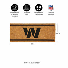 Washington Commanders Extra Large One Color Coir Mat, 60"x24" - NFL