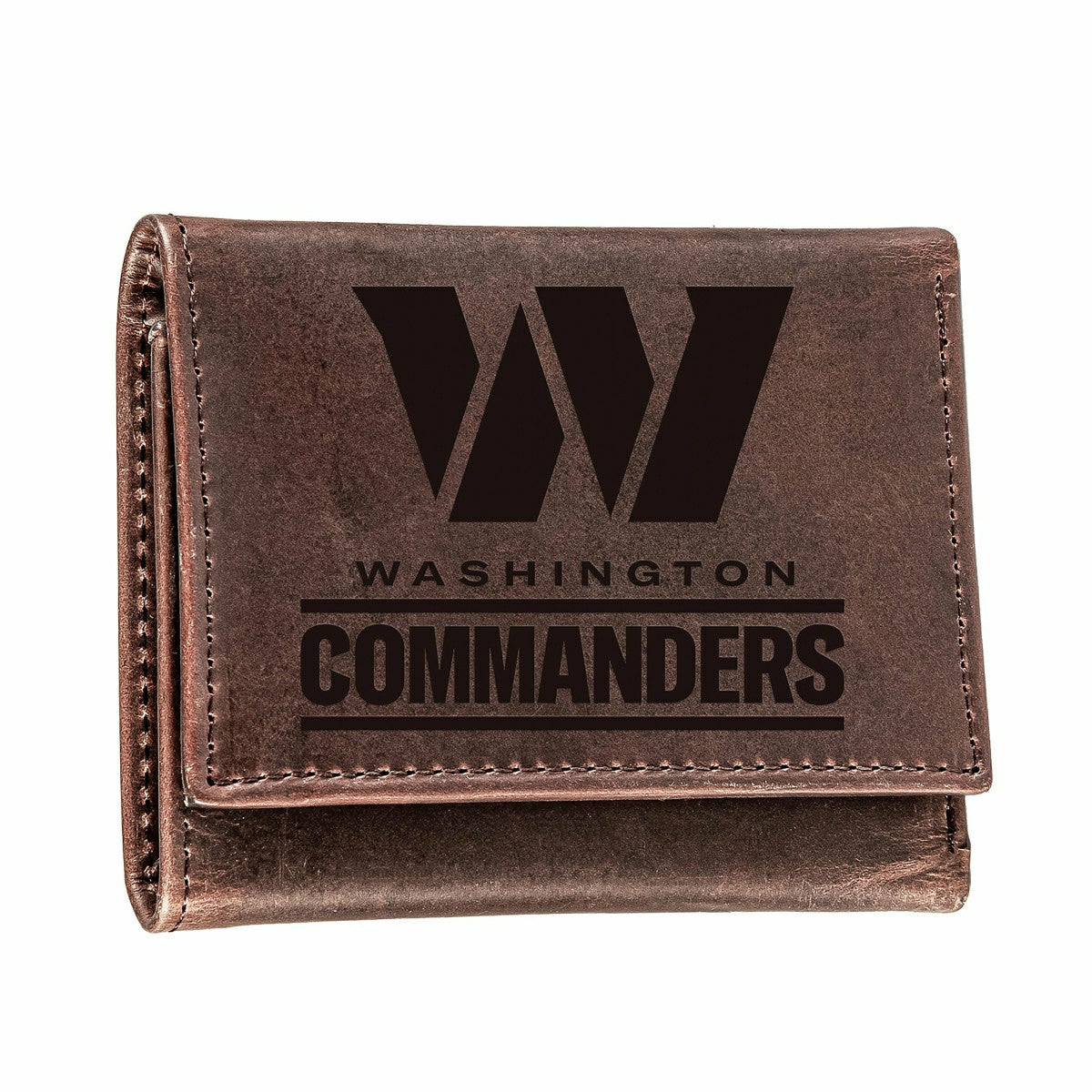 Washington Commanders, Tri-Fold Wallet, Brown, CH, 100% Genuine Leathe - NFL Home