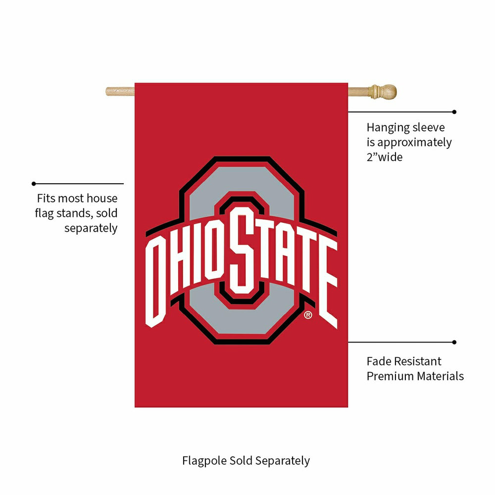 Ohio State University Applique House Flag - Home Collegiate