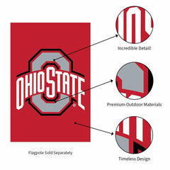 Ohio State University Applique House Flag - Home Collegiate