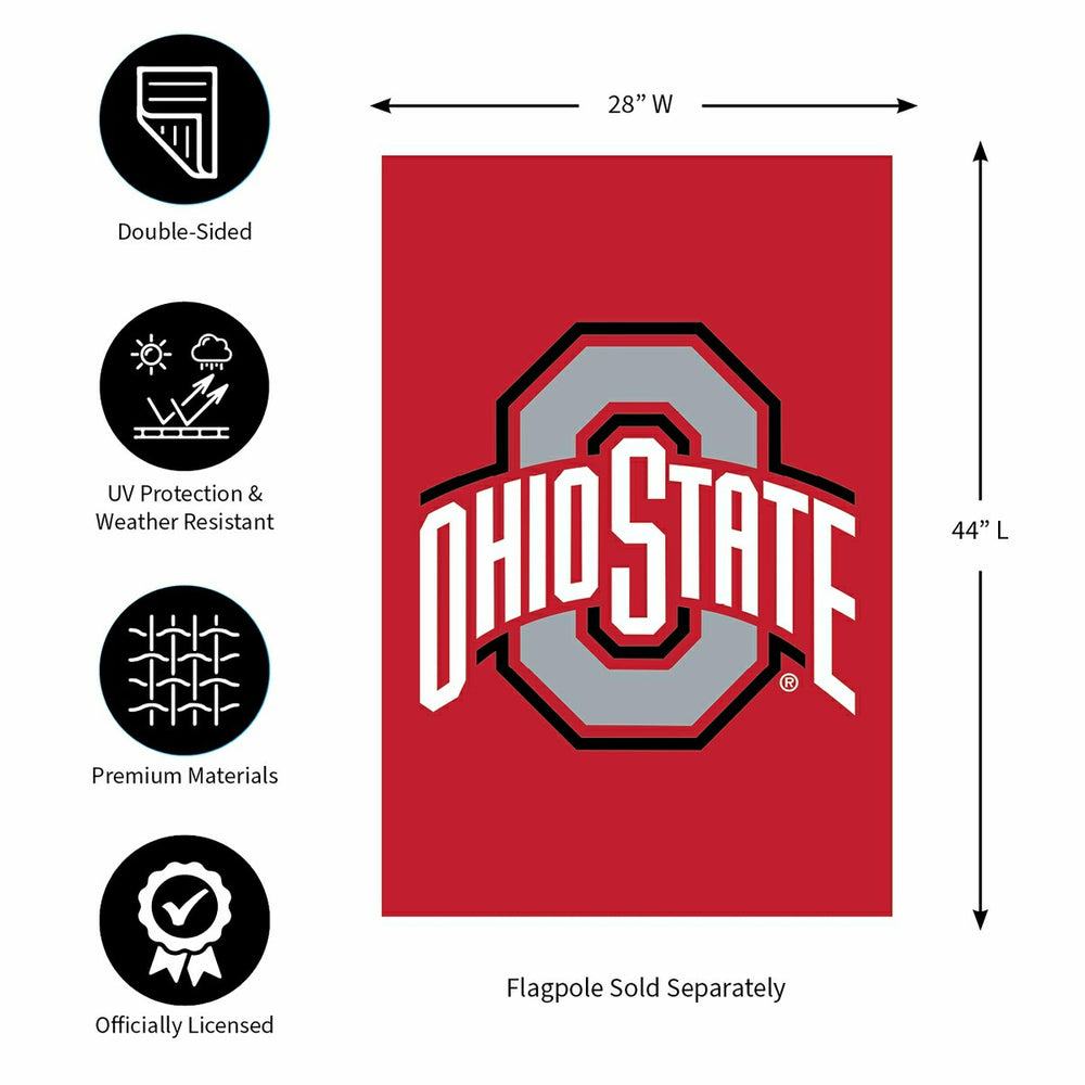Ohio State University Applique House Flag - Home Collegiate