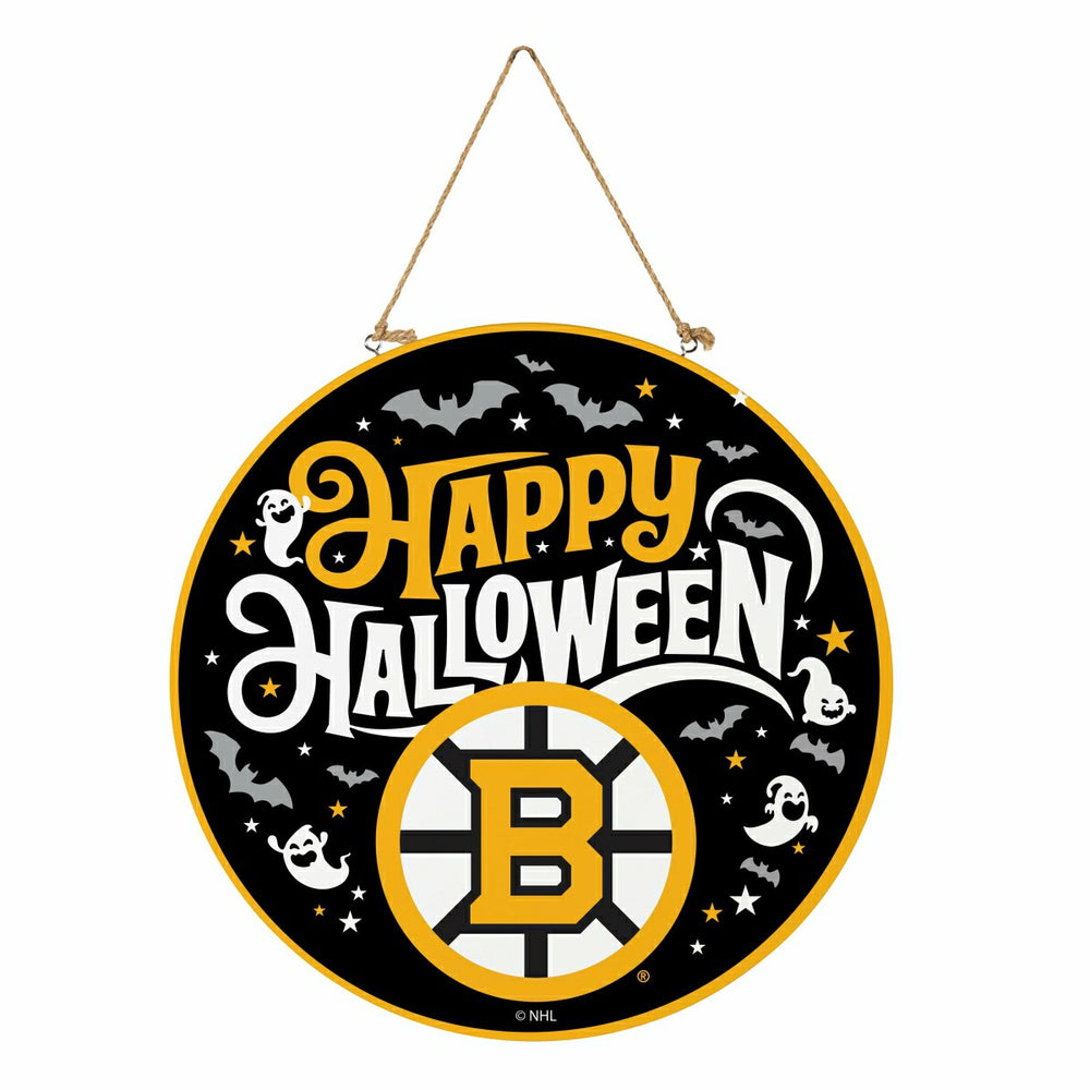 Boston Bruins Halloween Round Door Décor with Hanging Rope, 18x18 - NHL Home