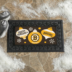 Boston Bruins Holiday Flocked Coir Sassafras Switch Mat, 22"x10" - NHL