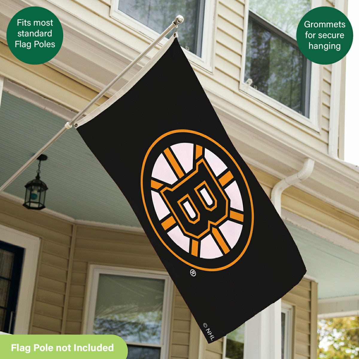Boston Bruins Single Sided Flag with 2 Grommets, 3'x5' - NHL