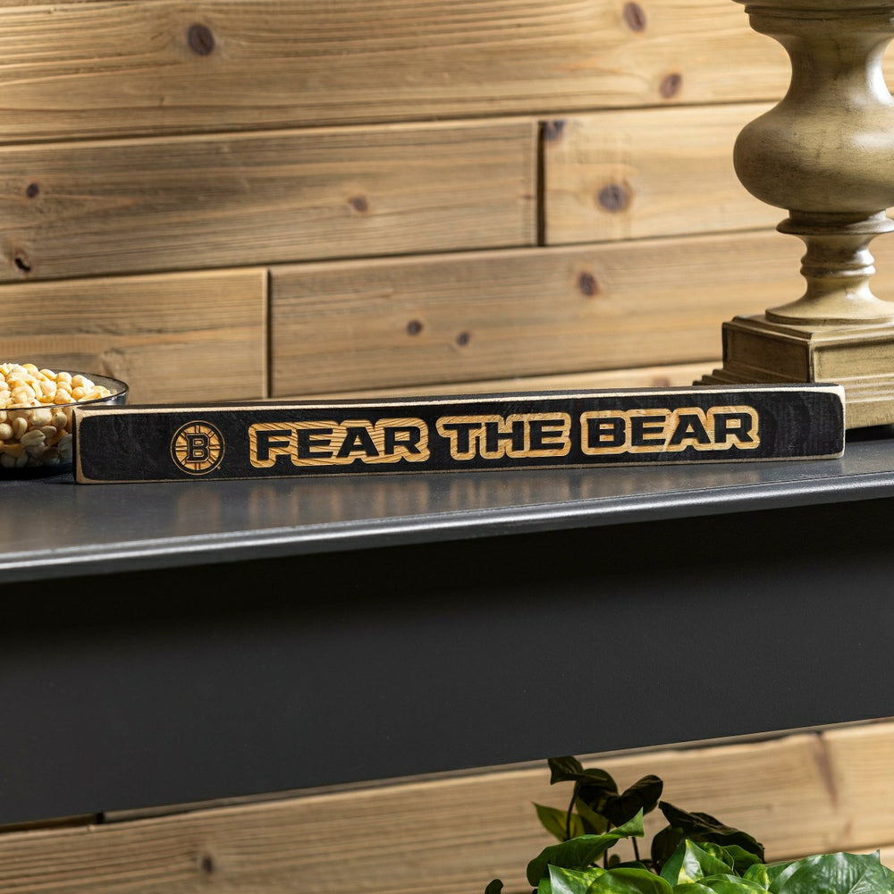 Boston Bruins Engraved Wood Sign, 1.5" x 18" - NHL Home