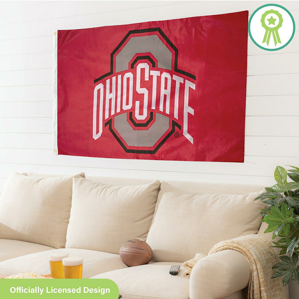 Ohio State University Single Sided Flag with 2 Grommets, 3'x5' - Home Collegiate