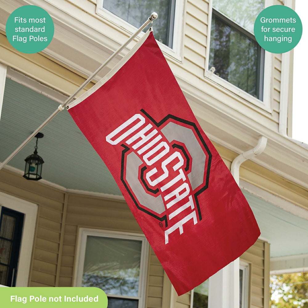 Ohio State University Single Sided Flag with 2 Grommets, 3'x5' - Home Collegiate