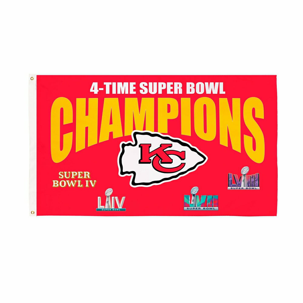 Kansas City Chiefs Multi-Win Superbowl Champions Football 3x5 Flag - Home