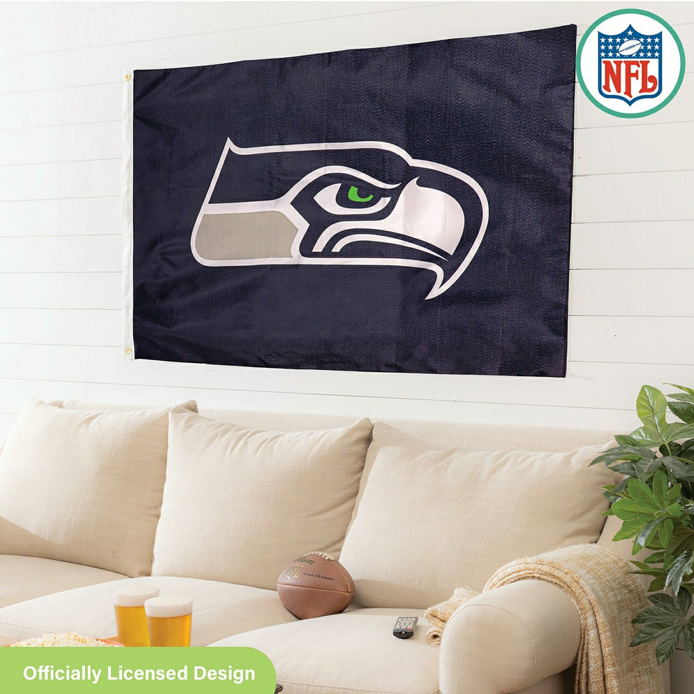 Seattle Seahawks Single Sided Estate Flag with 2 Grommets, 3'x5' - Home NFL