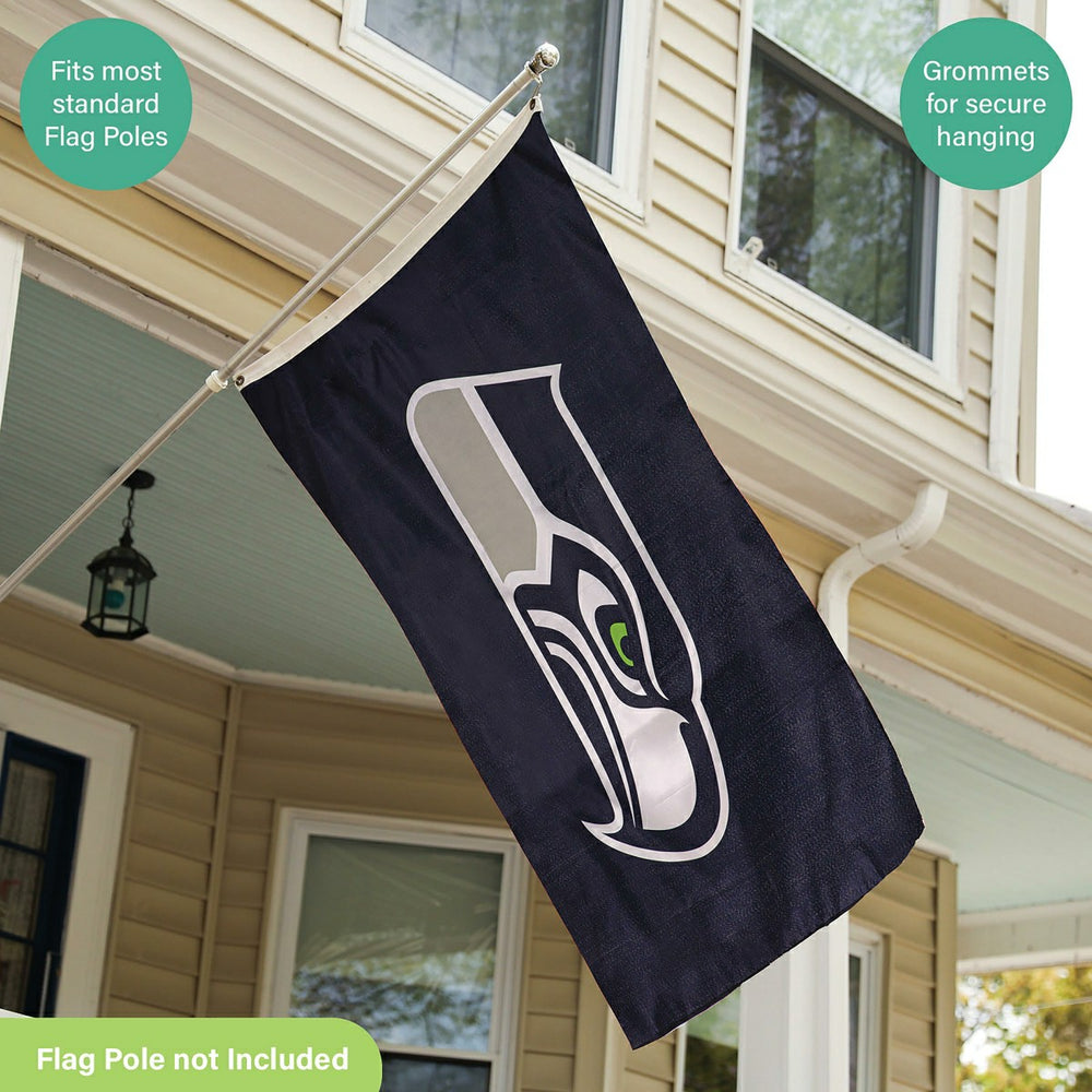 Seattle Seahawks Single Sided Estate Flag with 2 Grommets, 3'x5' - Home NFL