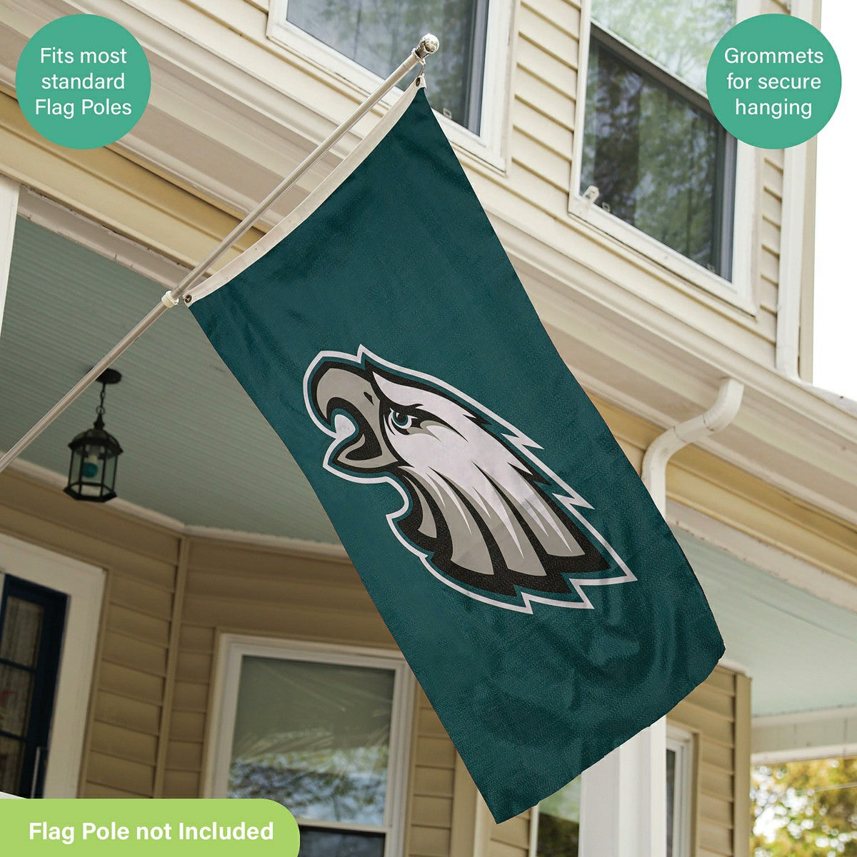 Philadelphia Eagles Single Sided Estate Flag with 2 Grommets, 3'x5' - Home NFL