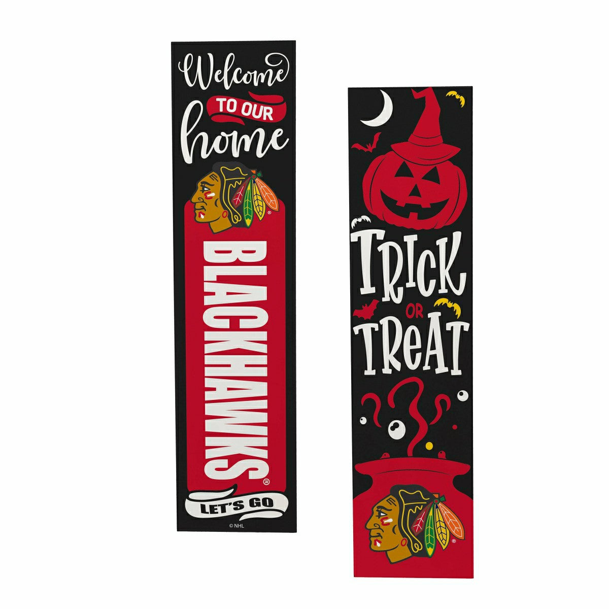 Chicago Blackhawks 47" Double Sided Leaner, Halloween - NHL Home