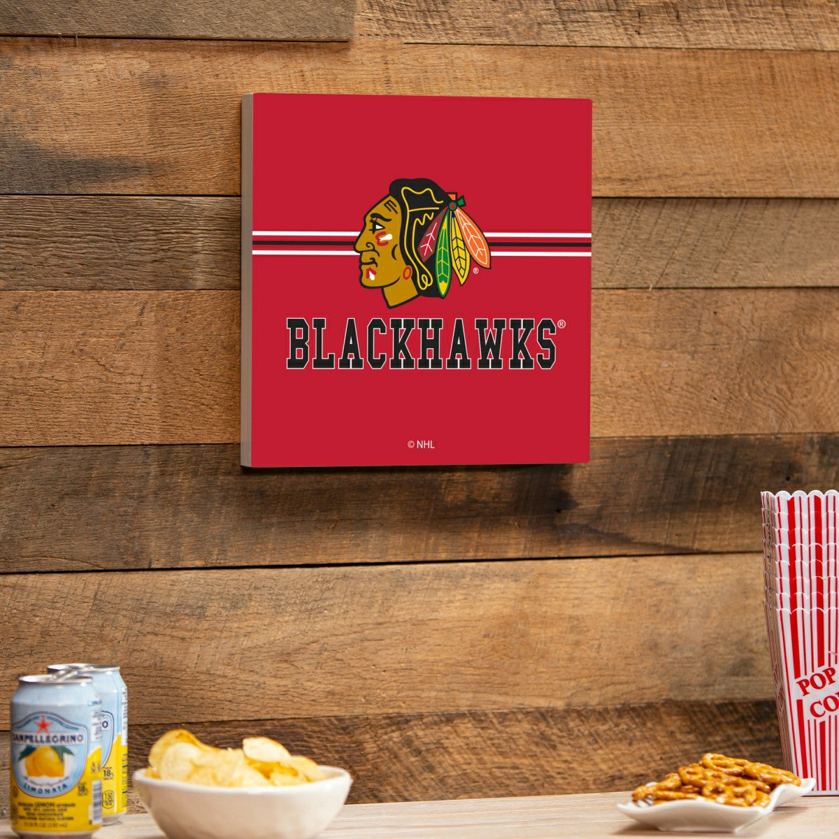 Chicago Blackhawks Wood Wall Sign, 12x12 - NHL Home