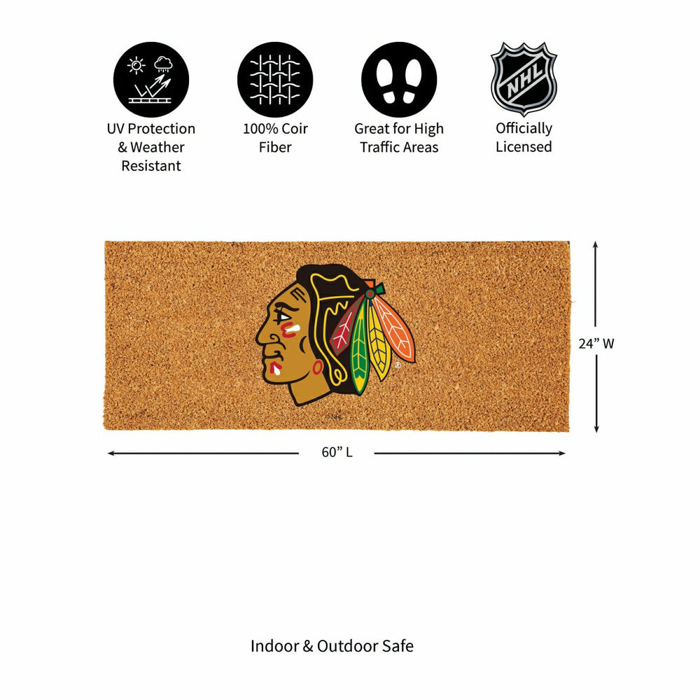 Chicago Blackhawks Extra Large Full Color Coir Mat, 60"x24" - NHL