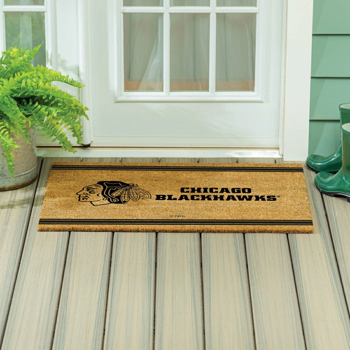 Chicago Blackhawks Large One Color Coir Mat, 36"x24" - NHL