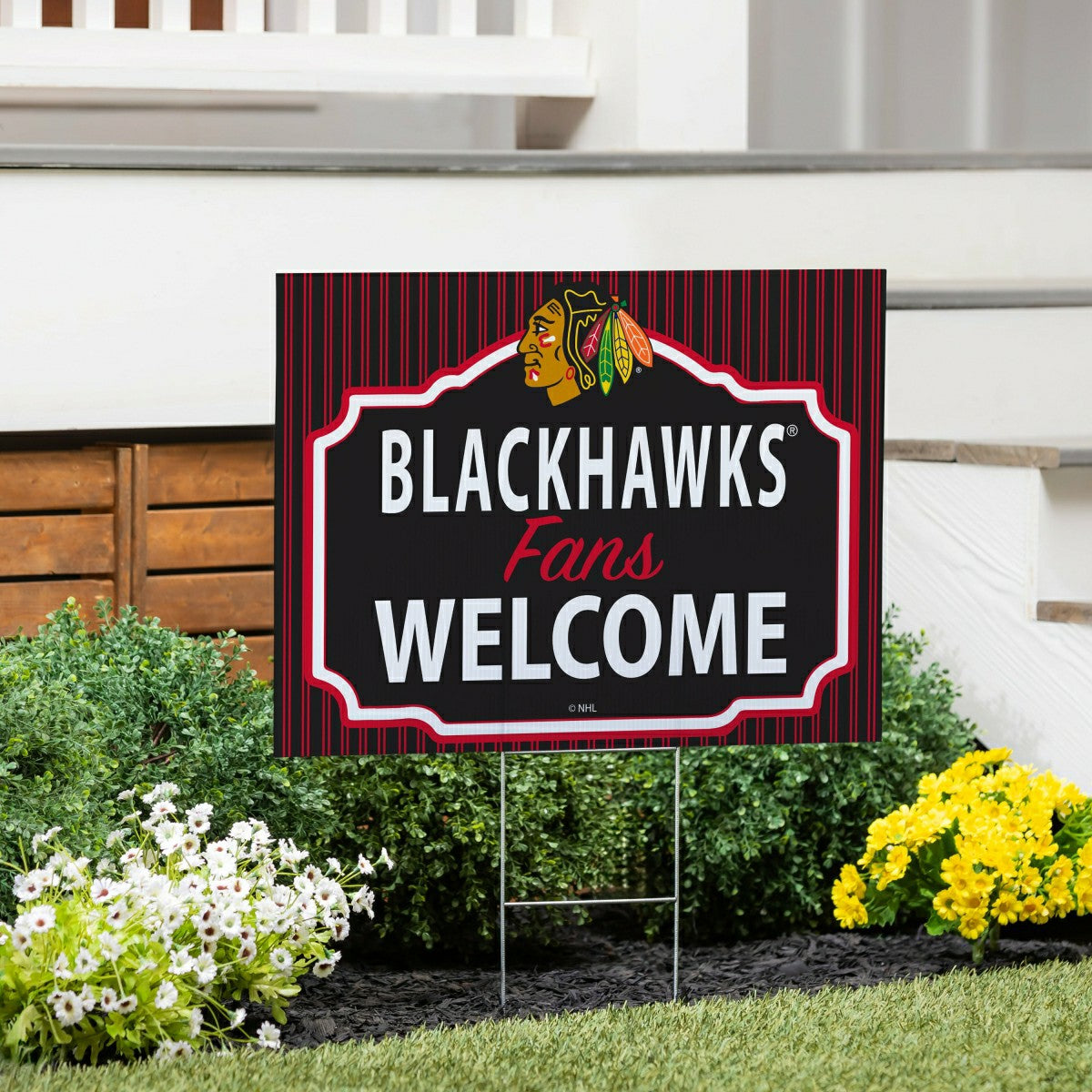 Chicago Blackhawks Coroplast Yard Sign, "Fans Welcome" - NHL Home