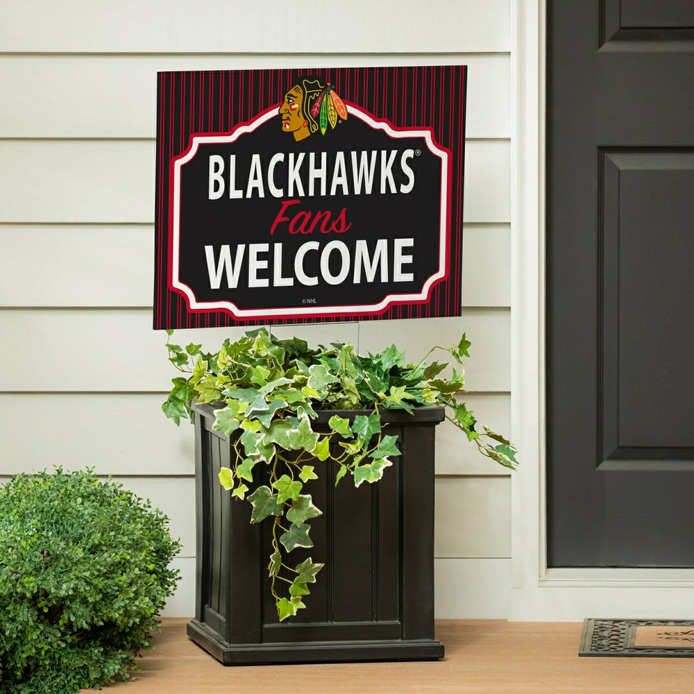 Chicago Blackhawks Coroplast Yard Sign, "Fans Welcome" - NHL Home
