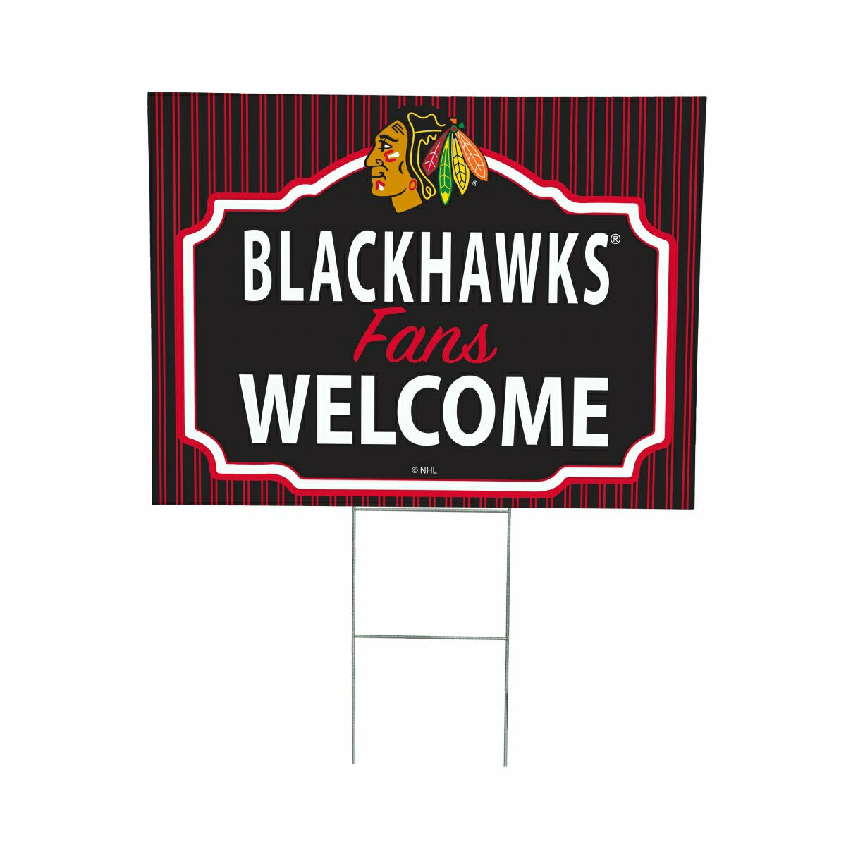 Chicago Blackhawks Coroplast Yard Sign, "Fans Welcome" - NHL Home