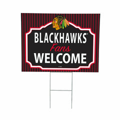Chicago Blackhawks Coroplast Yard Sign, "Fans Welcome" - NHL Home
