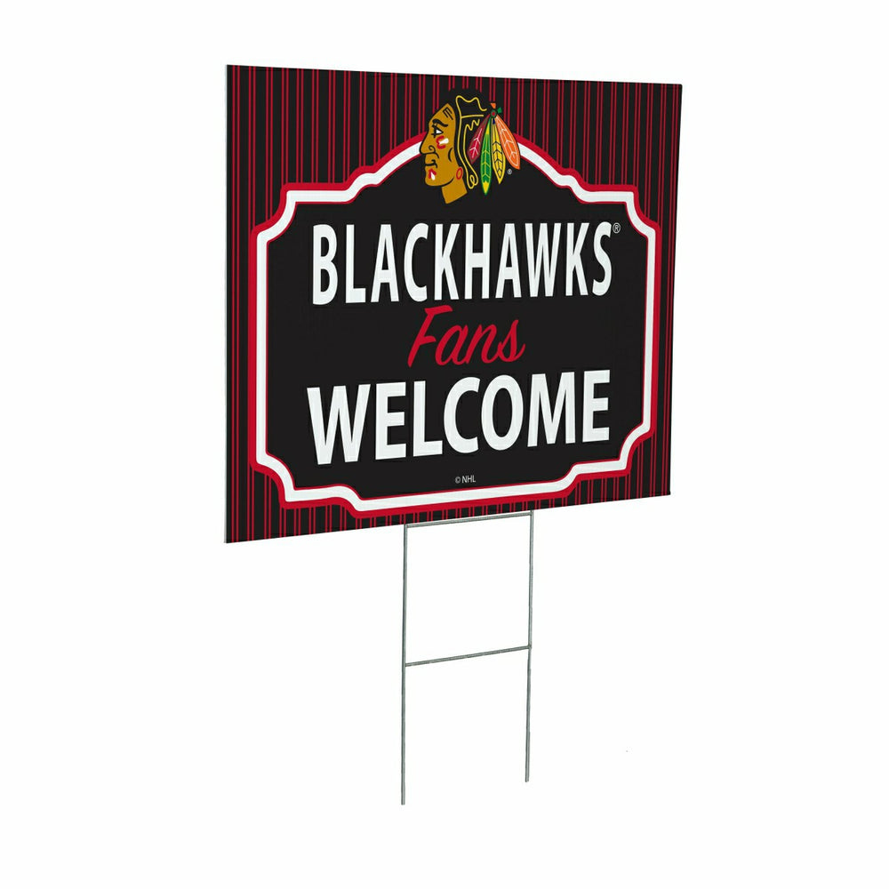 Chicago Blackhawks Coroplast Yard Sign, "Fans Welcome" - NHL Home