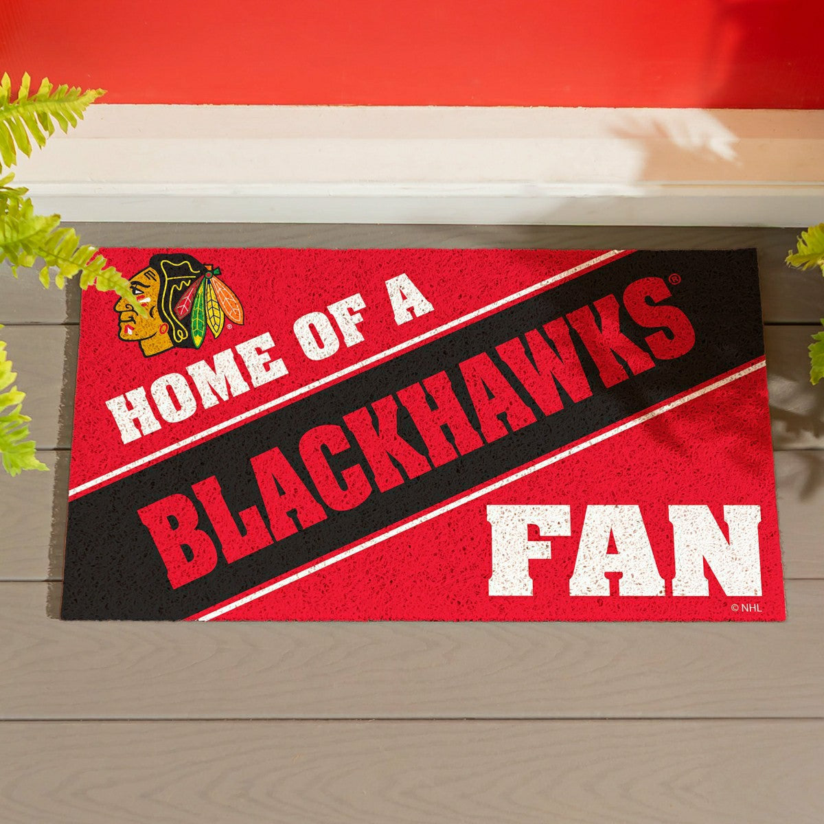 Chicago Blackhawks, PVC Mat COLOR, Home of a Fan - NHL