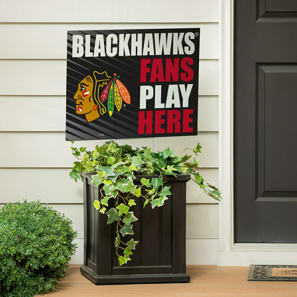 Chicago Blackhawks Coroplast Yard Sign "Fans Play Here" - NHL Home