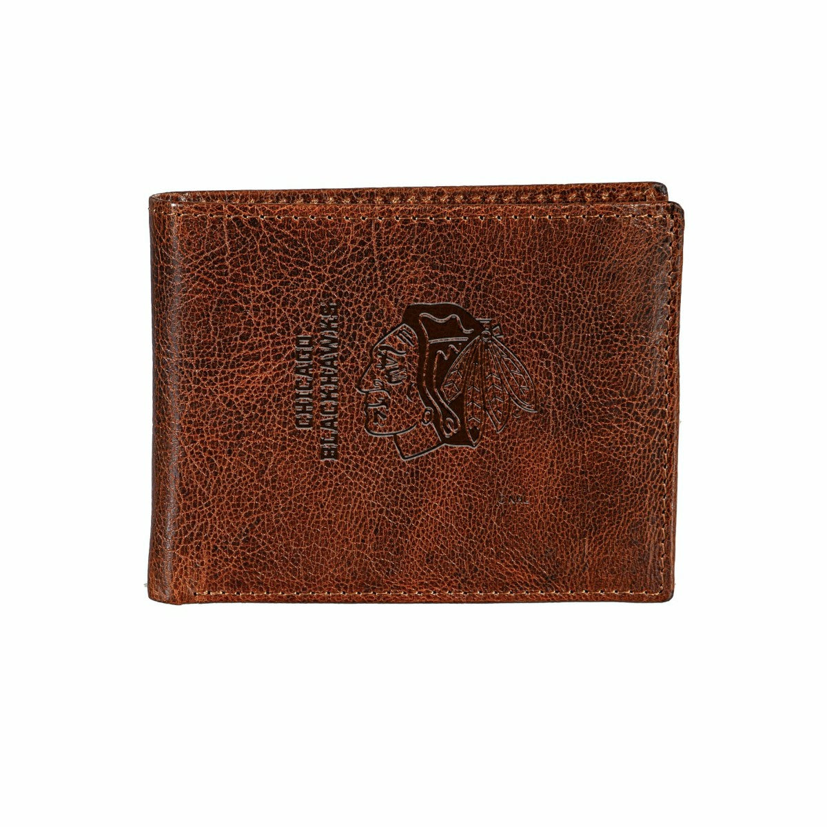 Chicago Brownhawks, Embossed 100% Genuine Tumbled Leather Passcase Bi- - NHL Home