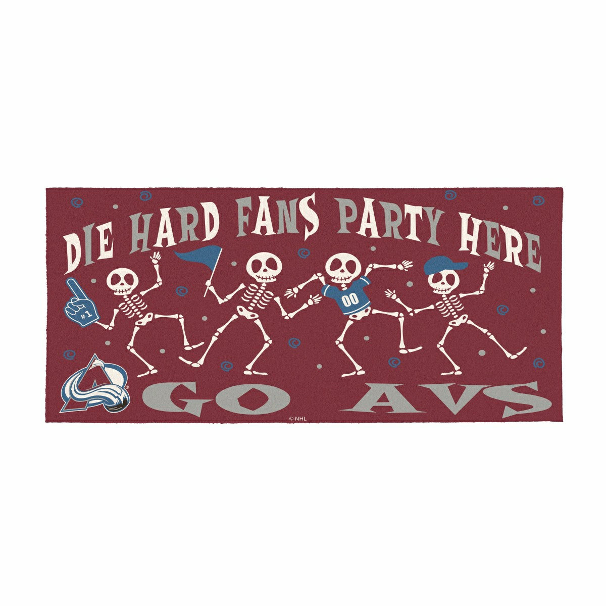 Colorado Avalanche Flocked Coir Halloween Sassafras Switch Mat, 22"x10 - NHL
