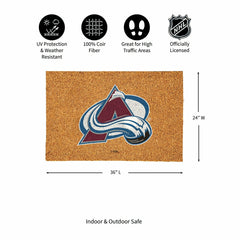 Colorado Avalanche Large Full Color Coir Mat, 36"x24" - NHL