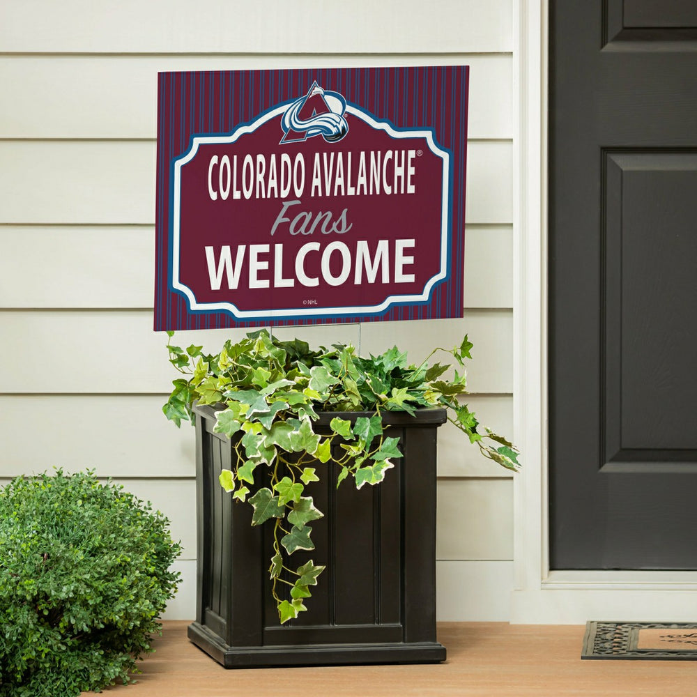 Colorado Avalanche Coroplast Yard Sign, "Fans Welcome" - NHL Home