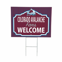 Colorado Avalanche Coroplast Yard Sign, "Fans Welcome" - NHL Home