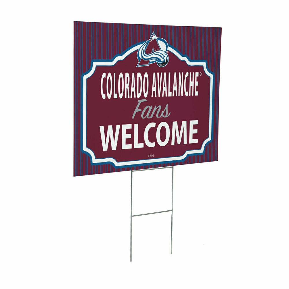 Colorado Avalanche Coroplast Yard Sign, "Fans Welcome" - NHL Home