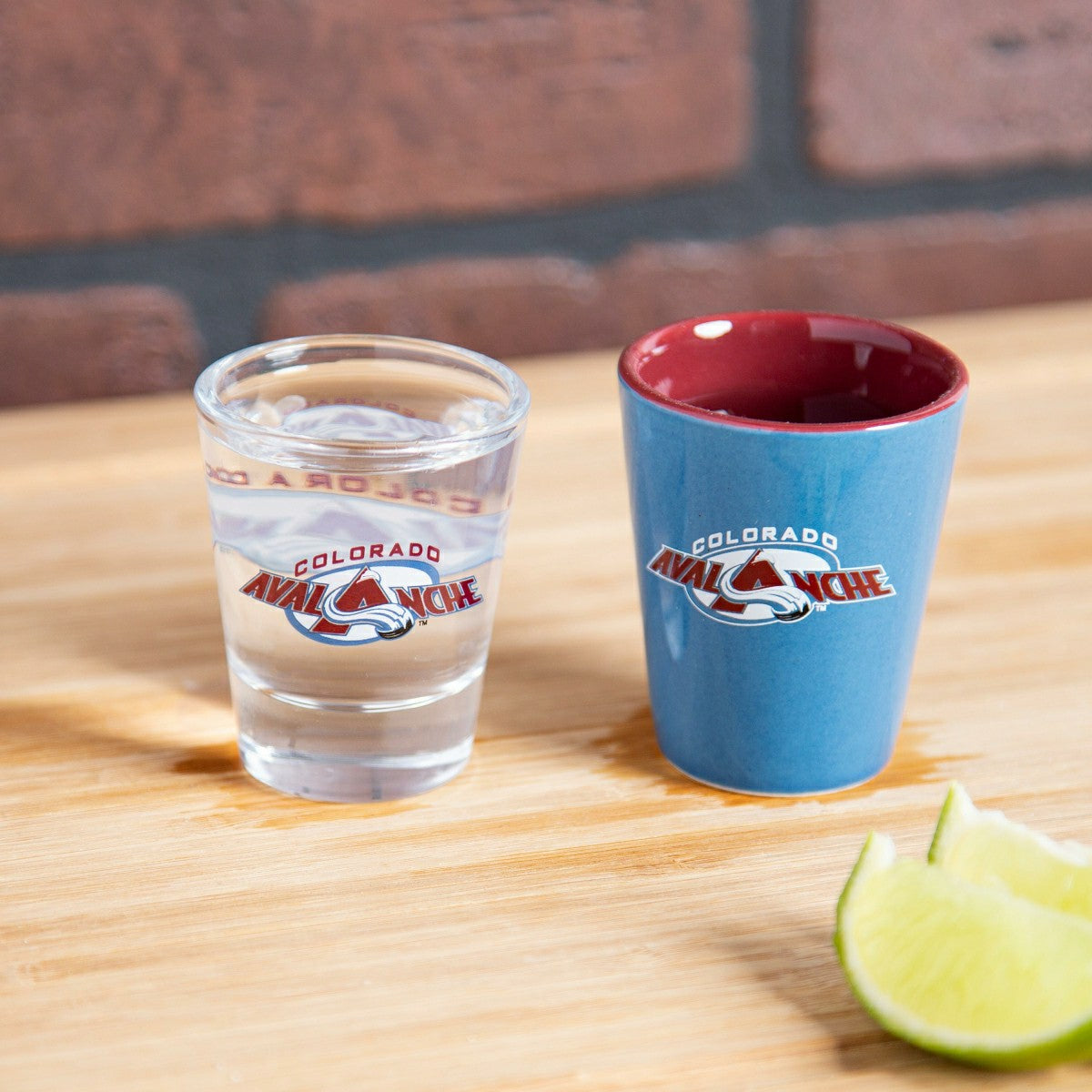 Colorado Avalanche 4-Piece Ceramic and Glass 2oz. Shot Glass Set - NHL Home