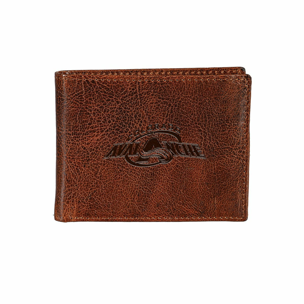 Colorado Avalanche, Embossed 100% Genuine Tumbled Leather Passcase Bi- - NHL Home