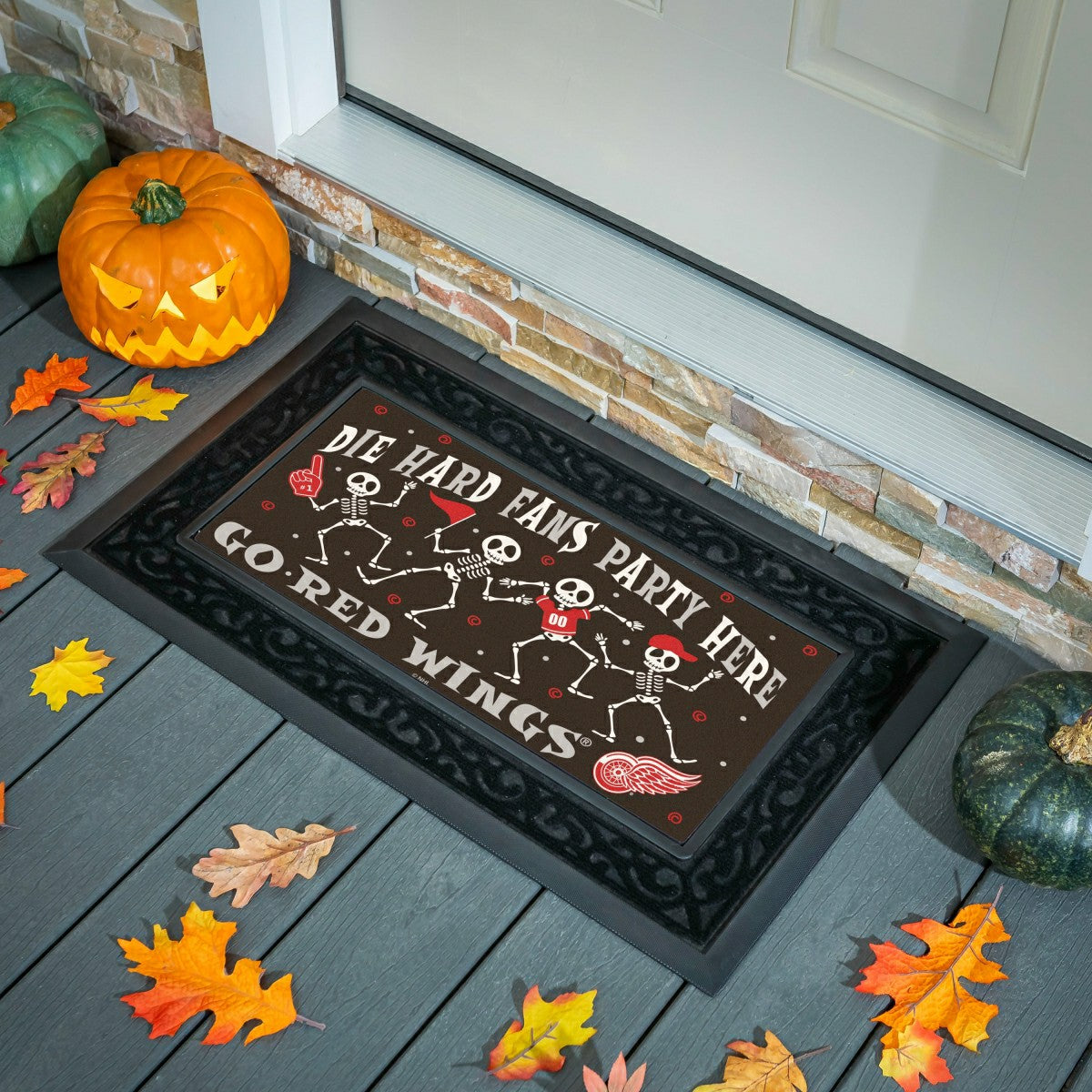 Detroit Red Wings Flocked Coir Halloween Sassafras Switch Mat, 22"x10" - NHL