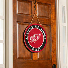 Detroit Red Wings Round Door Décor with Hanging Rope, 18x18 - NHL Home