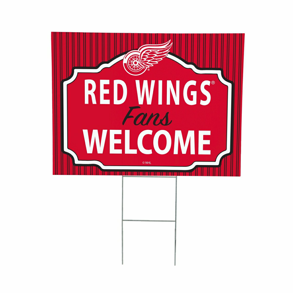 Detroit Red Wings Coroplast Yard Sign, "Fans Welcome" - NHL Home