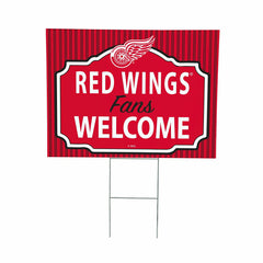 Detroit Red Wings Coroplast Yard Sign, "Fans Welcome" - NHL Home