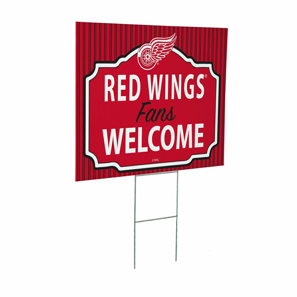 Detroit Red Wings Coroplast Yard Sign, "Fans Welcome" - NHL Home