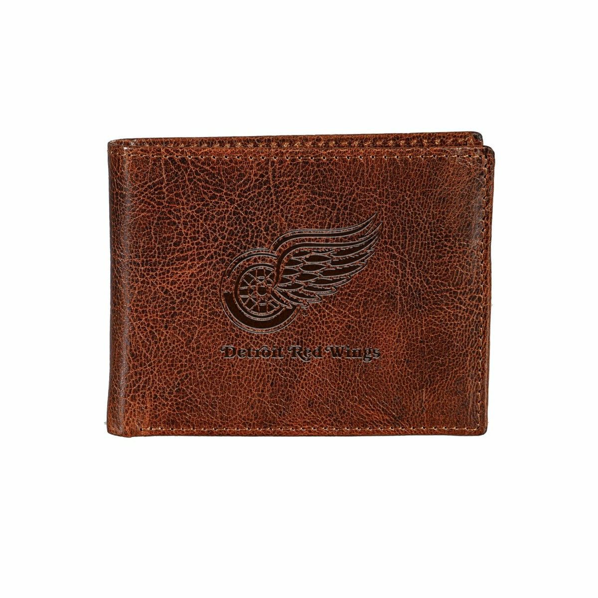 Detroit Red Wings, Embossed 100% Genuine Tumbled Leather Passcase Bi-F - NHL Home