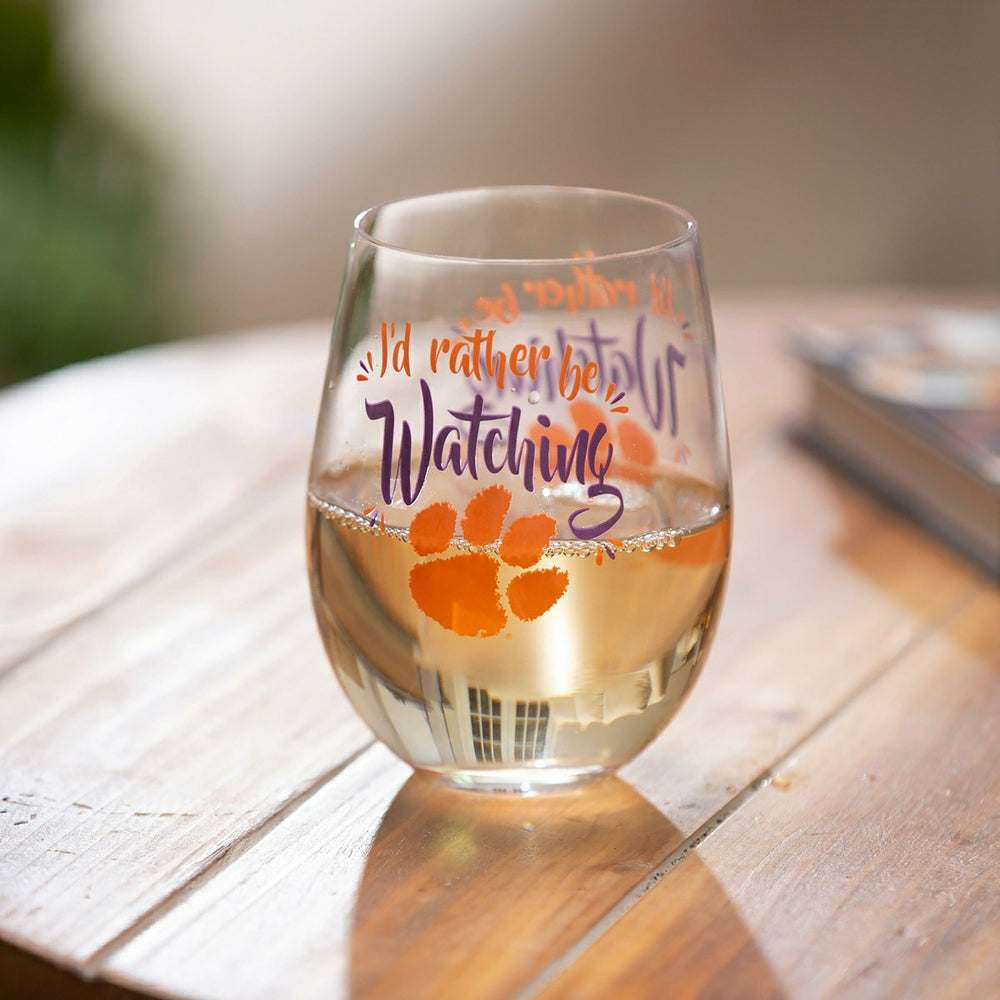 Clemson University, 17oz Boxed Stemless Glass - Home Collegiate