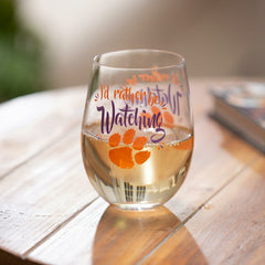 Clemson University, 17oz Boxed Stemless Glass - Home Collegiate