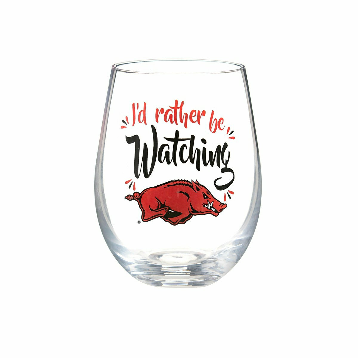 University of Arkansas, 17oz Boxed Stemless Glass - Home Collegiate