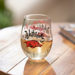 University of Arkansas, 17oz Boxed Stemless Glass - Home Collegiate