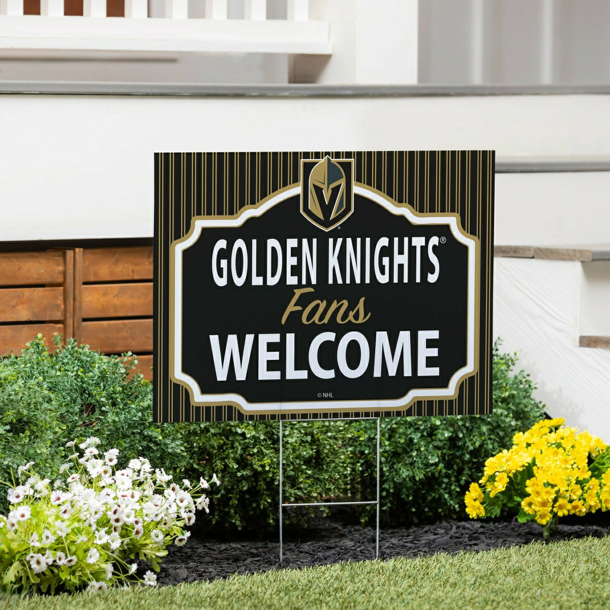 Las Vegas Golden Knights Coroplast Yard Sign, "Fans Welcome" - NHL Home
